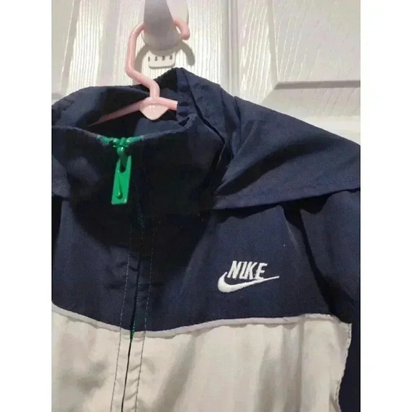 Nike Toddler Full Zip Jacket with Hood and Swoosh Blue white & green. 3T EUC - Picture 3 of 7
